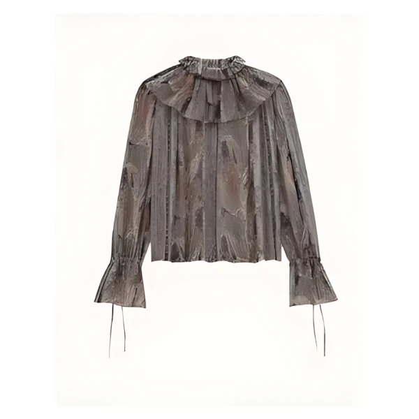 SAINT LAURENT ペイズリー ジョーゼット ブラウス