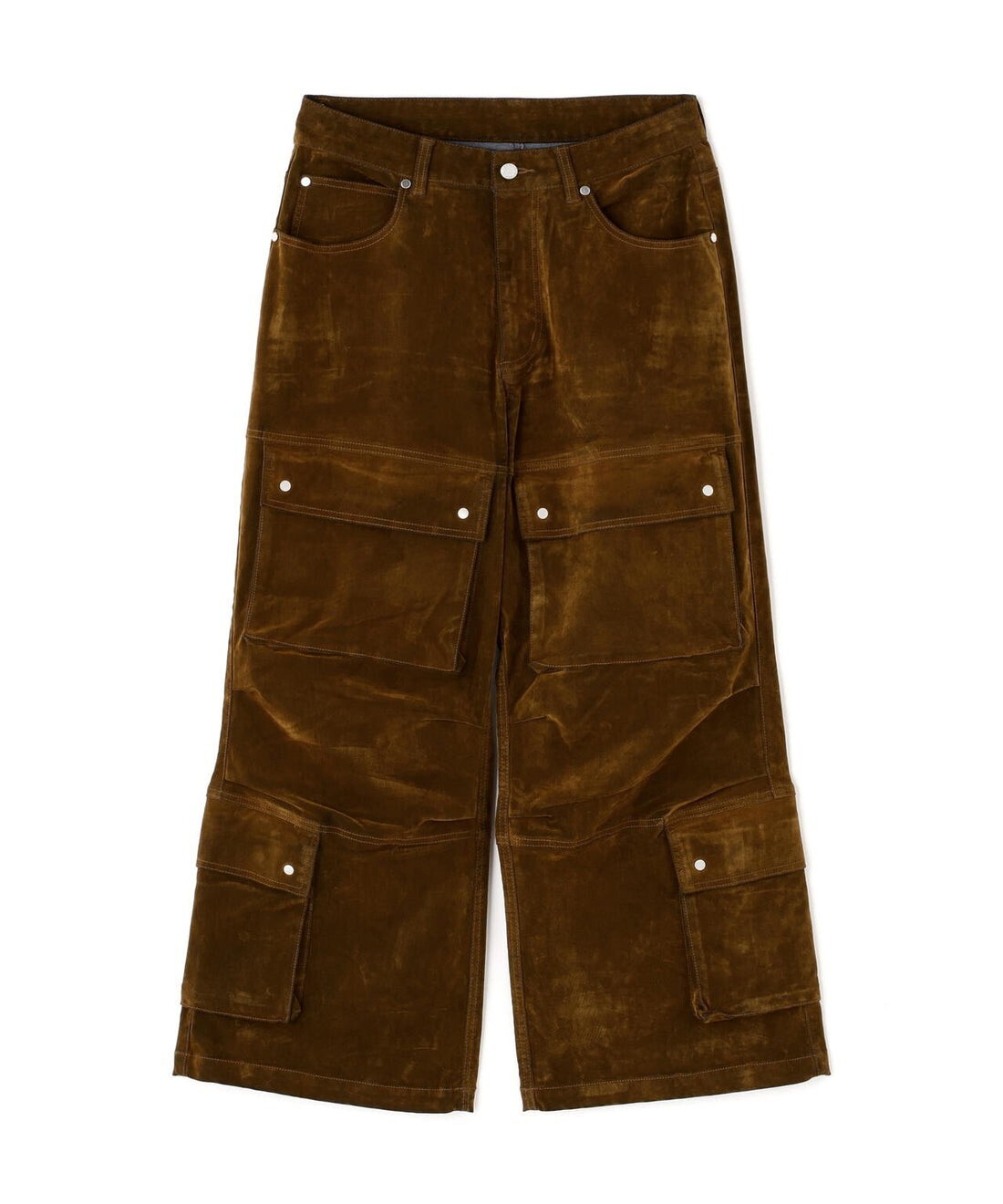 DankeSchon FLOCKY DENIM FLARE CARGO PANTS