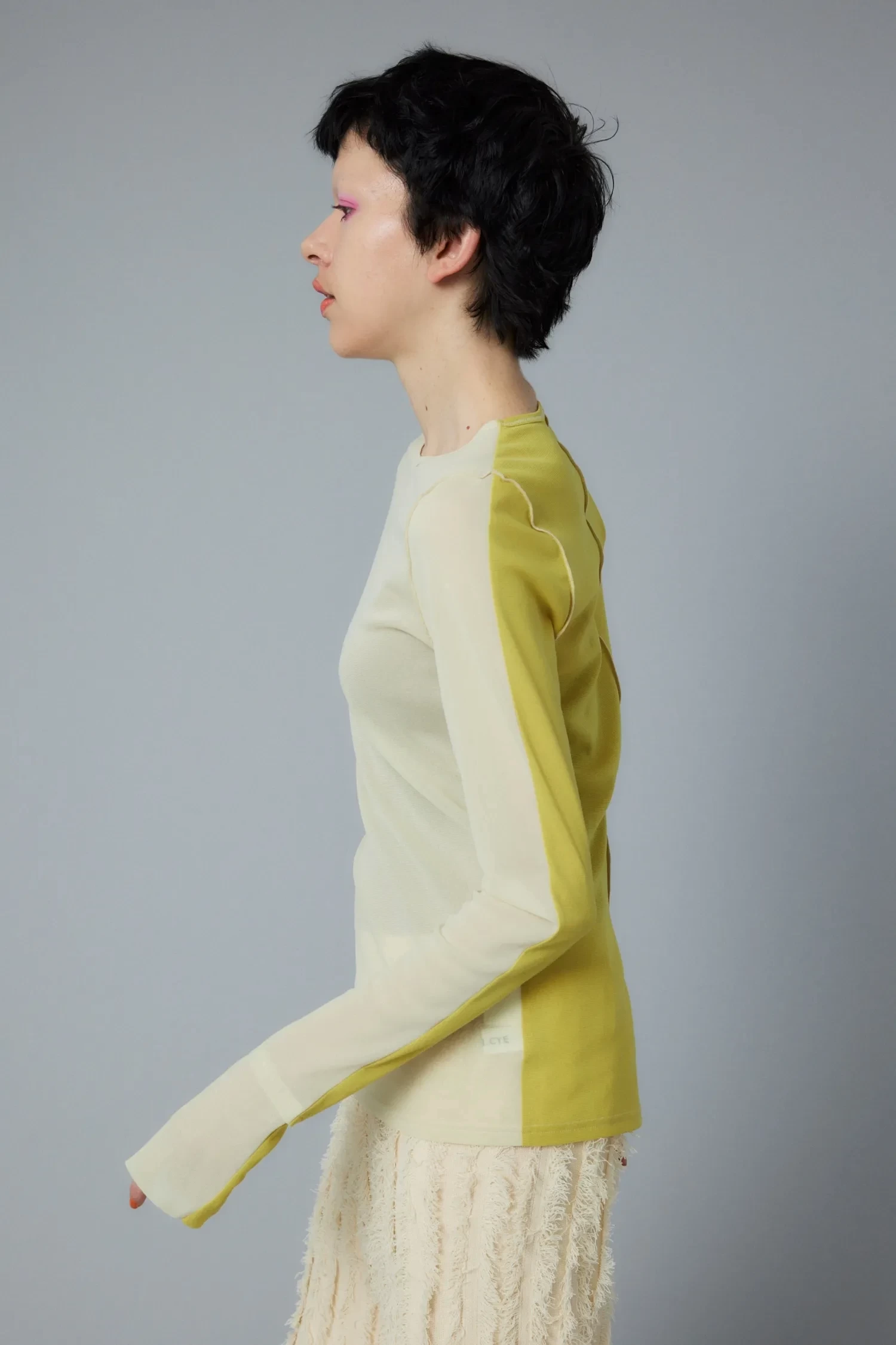HeRIN.CYE Bicolor mesh inner tops