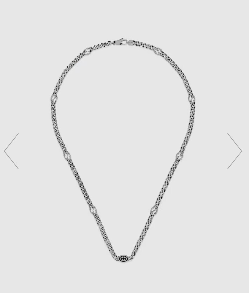 GUCCI 〔グッチ インターロッキング〕スリム ネックレス