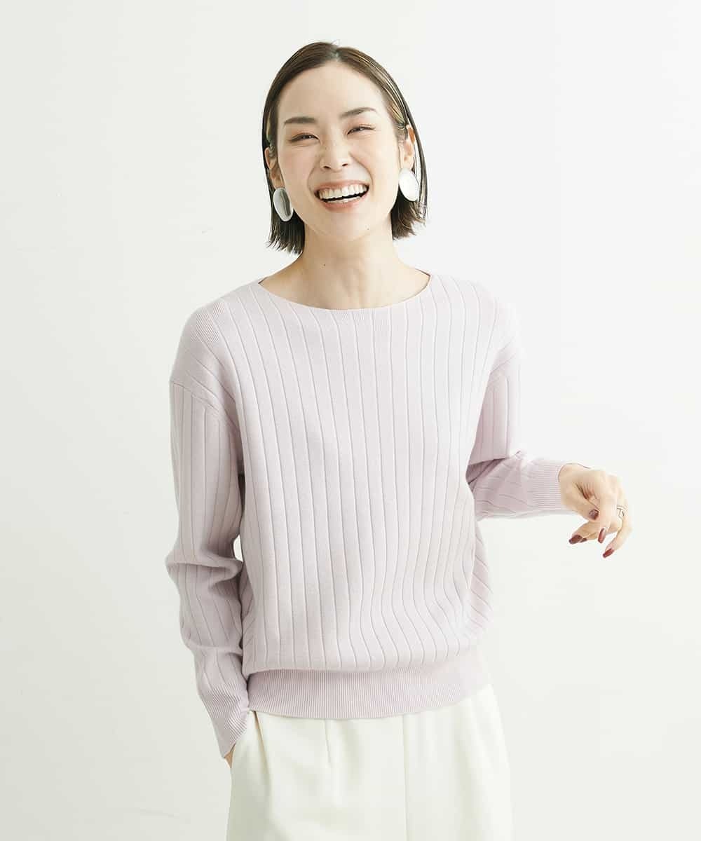Michel Klein [ドラマ着用]ワイドリブボートネックニット