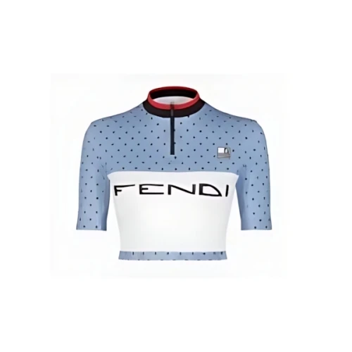 FENDI Light blue polka dot Lycra® top