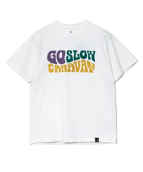 go slow caravan USA/C ヒッピーロゴ TEE