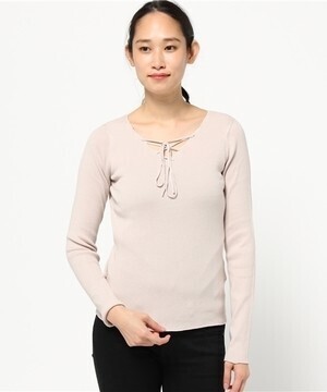 SNIDEL レースアップニットトップス