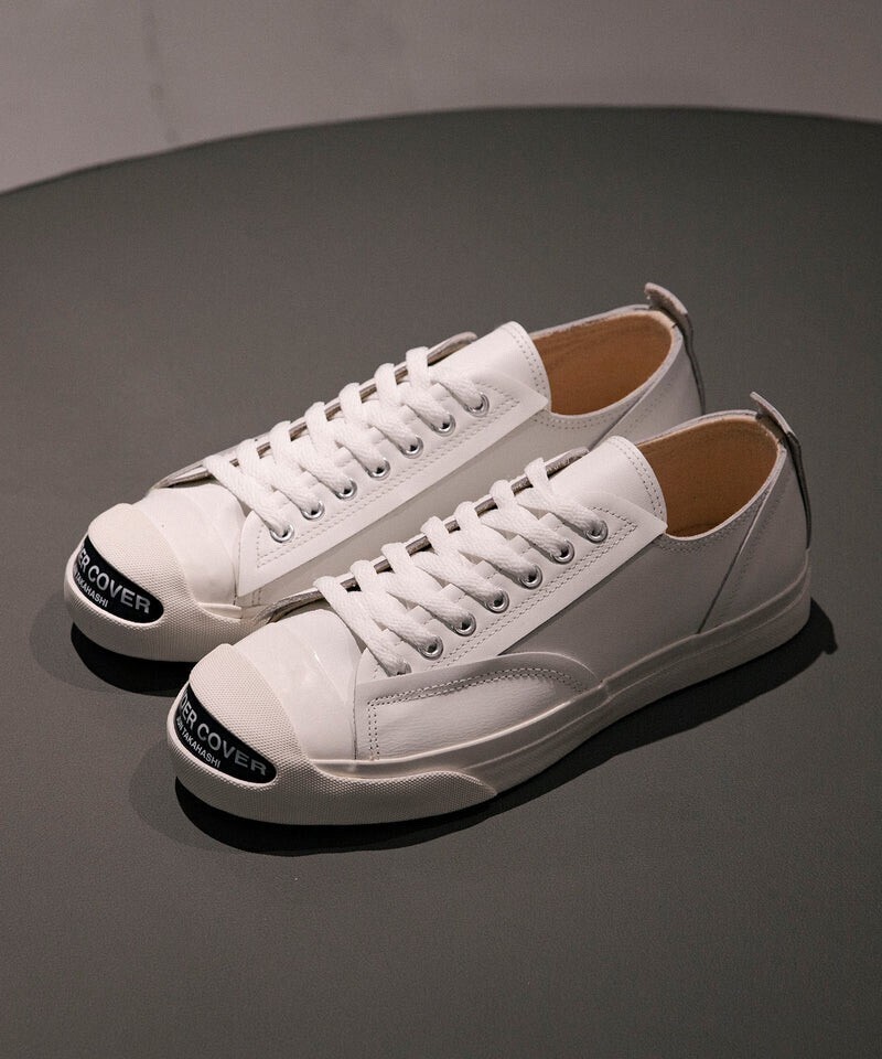 UNDERCOVER TOE LOGO LEATHER SNEAKERS