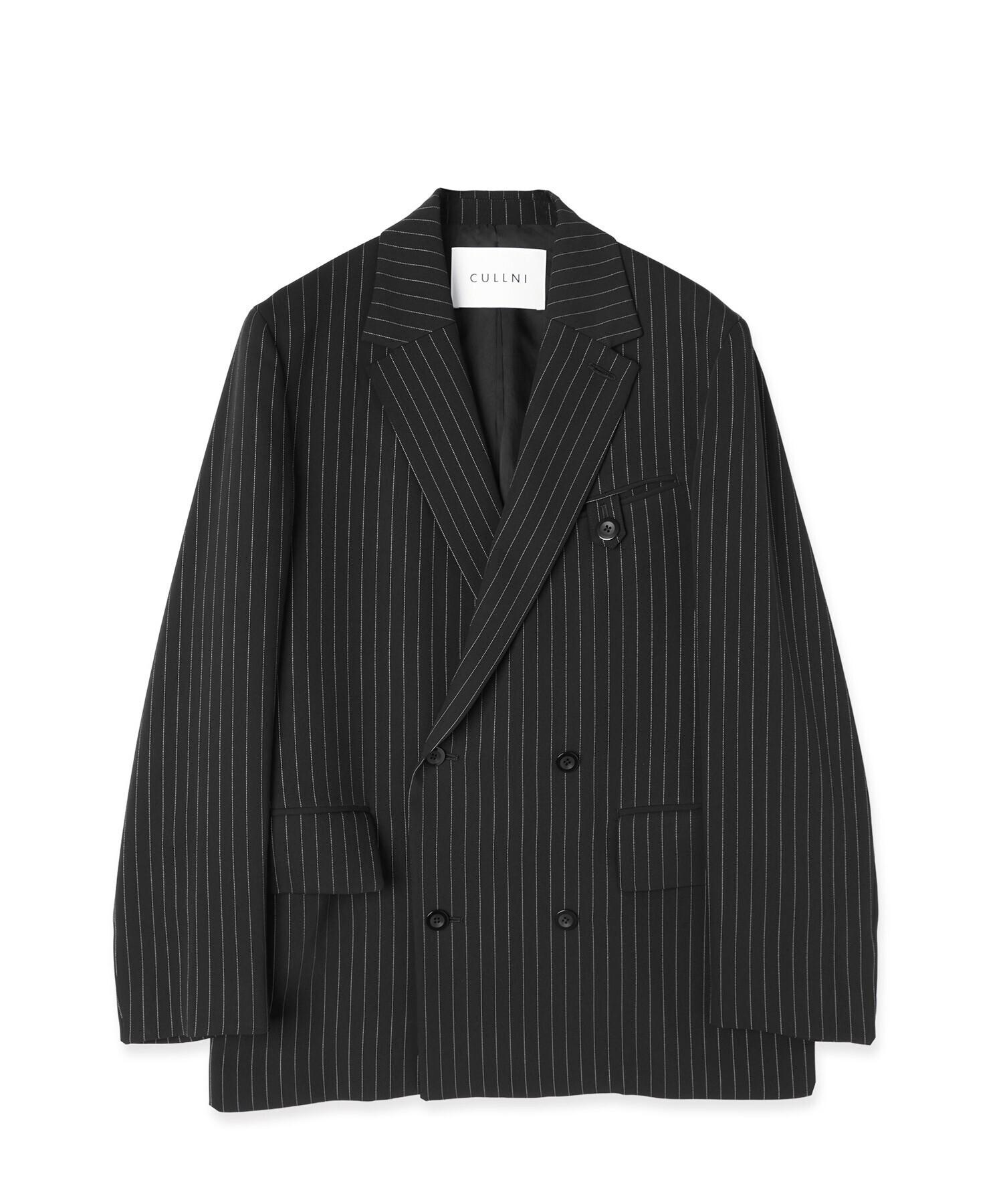 CULLNI Stripe Double Cloth Button-Tab Pocket Tailored Jacket