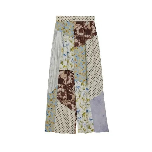 Ameri VINTAGE MEDI VARIOUS PATTERN TUCK PANTS