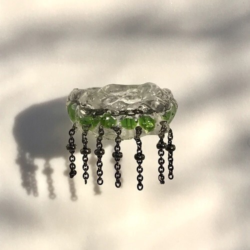 BAMBEROCKSHA Moss bubble chain ring