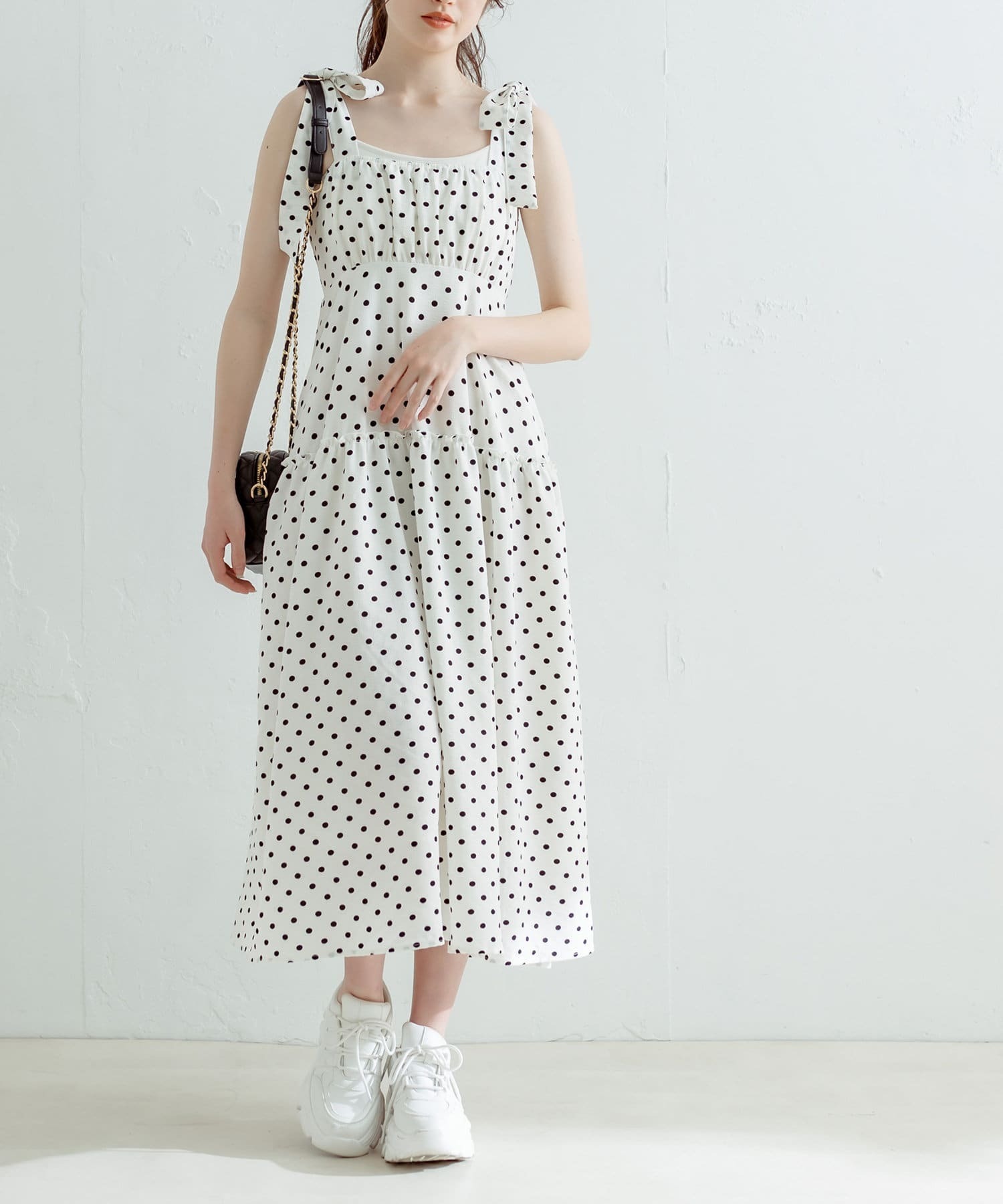 OLIVE des OLIVE 【WEB＆一部店舗限定/推し活】リボンティアードキャミワンピース
