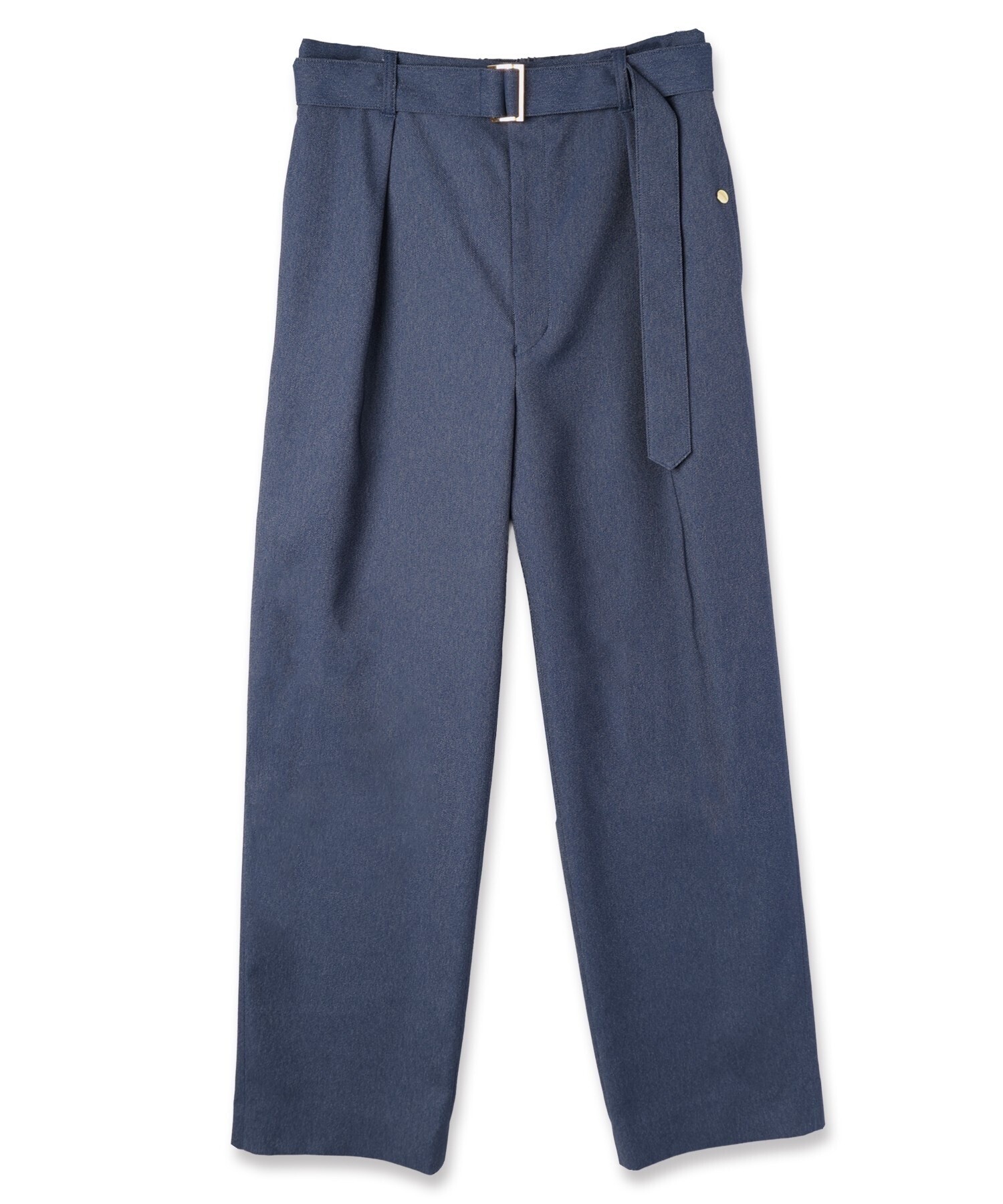 CULLNI Faux Denim 1Tuck Semi Wide Pants with Long Belt