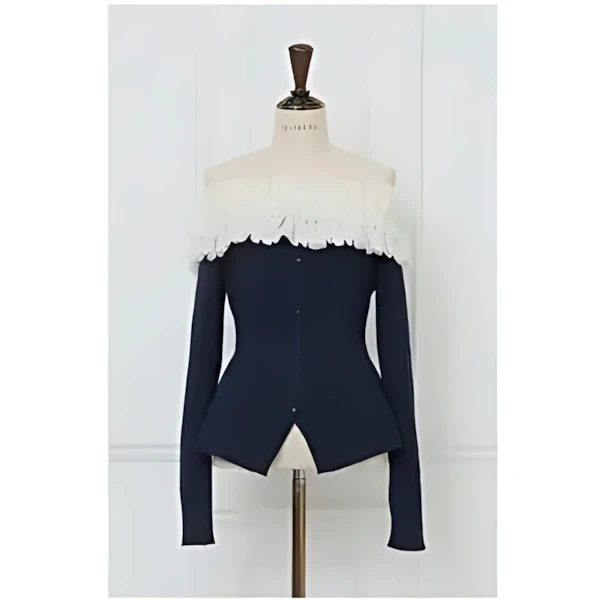 MISTREASS Frilly off Shoulder Knit Top
