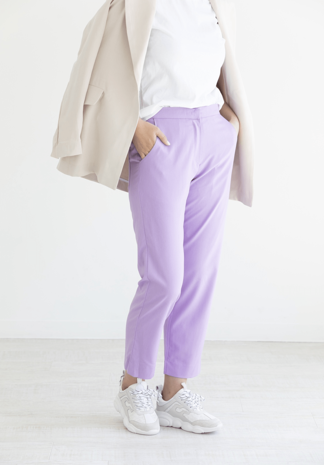 mite color tapered pants