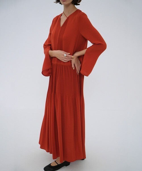 CLANE SLANT PINTUCK LOOSE ONEPIECE