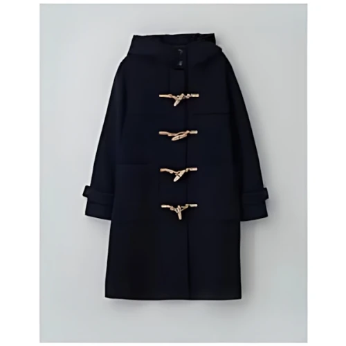 ROLAROLA HOOD DUFFLE LONG COAT NAVY