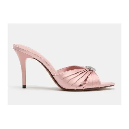 ZARA サテン アップリケ ハイヒールサンダル