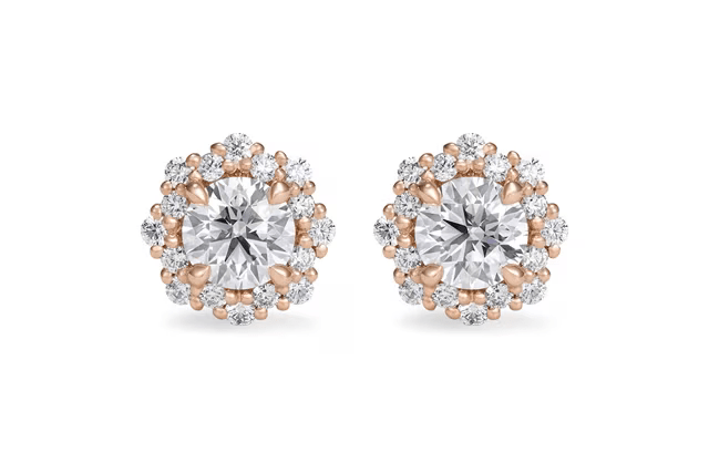 DE BEERS FOREVERMARK センター･オブ･マイ･ユニバース® フローラル ヘイロー ソリティア スタッズイヤリング