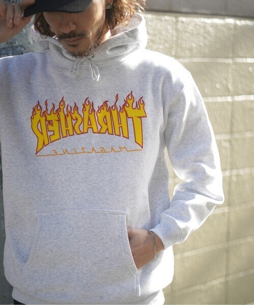 THRASHER FLAME BACKWARD HOODIE SWEAT PARKA