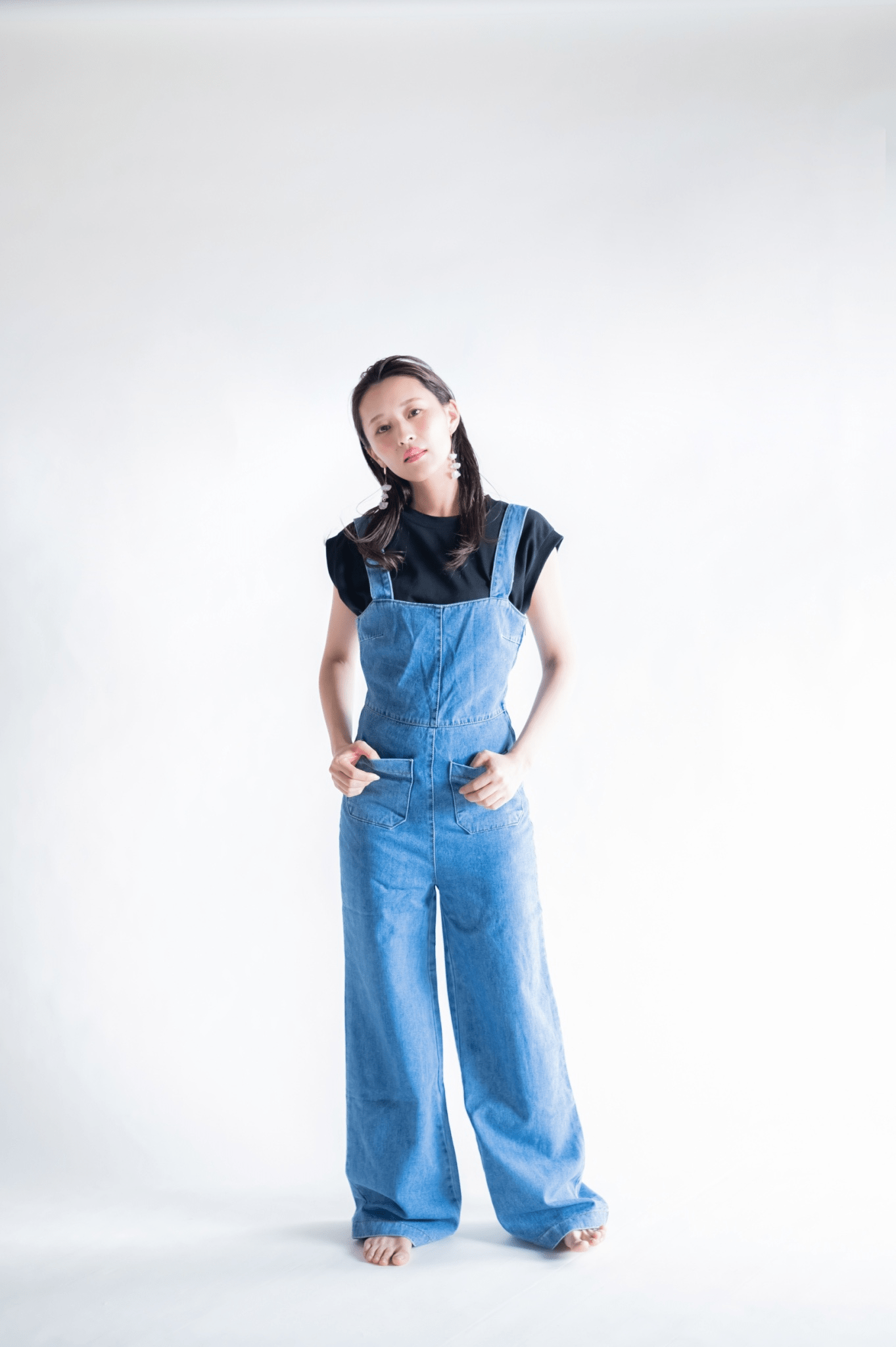 mite otona denim salopette