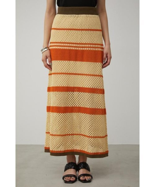 AZUL by moussy MULTI BORDER MESH KNIT SKIRT