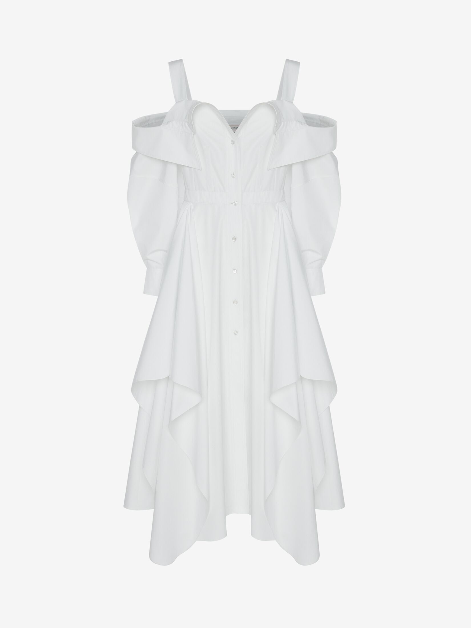 Alexander McQueen コットンポプリン デコンストラクテッド シャツドレス