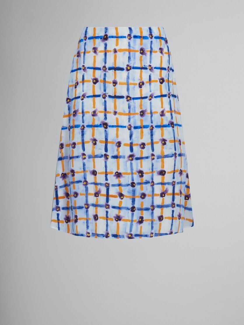 MARNI SARABANDプリント クレープデシン製ミディ丈スカート