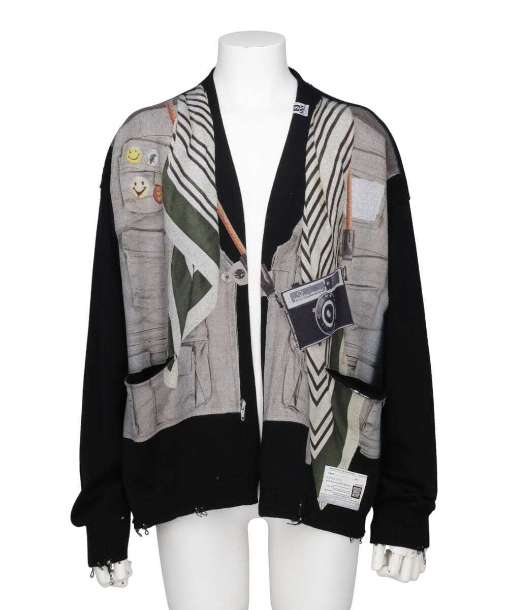 Maison MIHARA YASUHIRO TROMPE L’OEIL PRINTED KNIT CARDIGAN