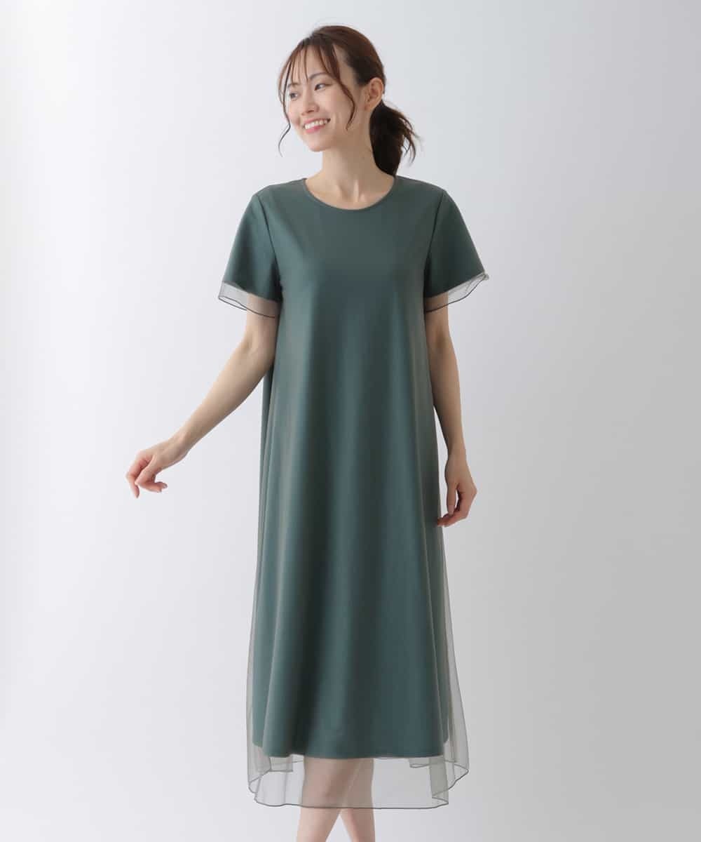 HIROKO BIS 【洗える】チュールレイヤードワンピース