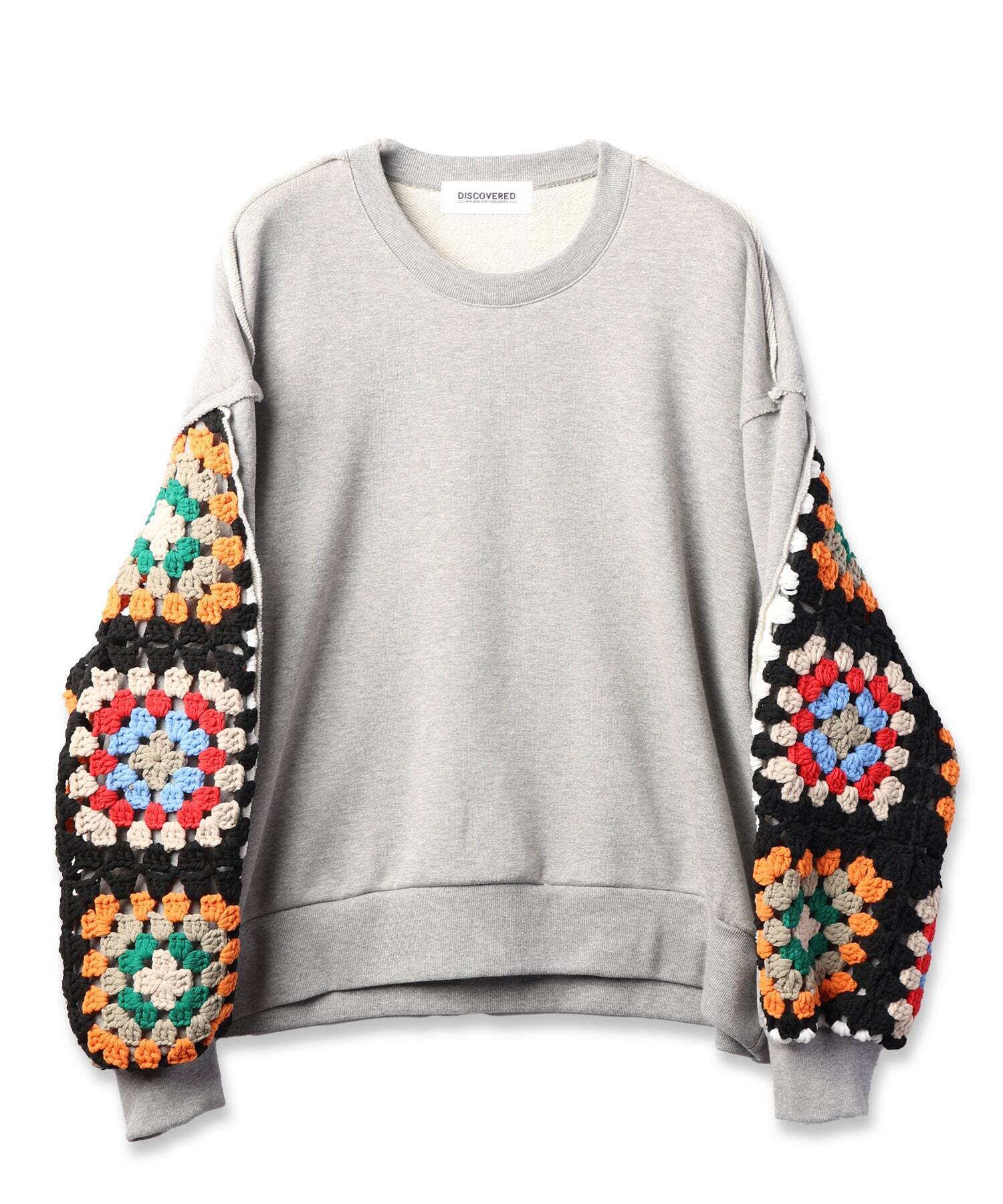 DISCOVERED CROCHET SLEEVE SWEAT