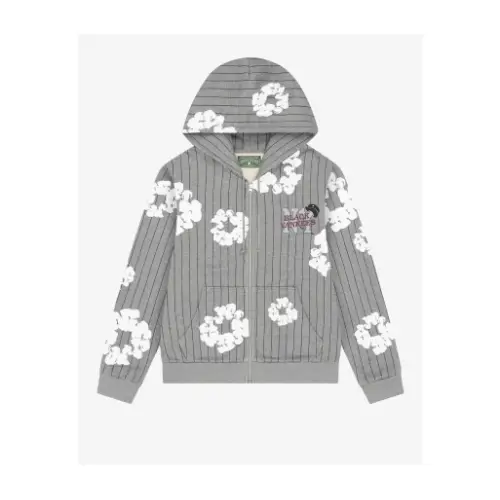 DENIM TEARS Black Yankees Pinstripe Wreath Hoodie