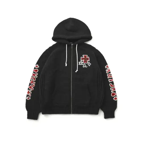 RICE NINE TEN HAND KNITTED SK8 ZIP HOODIE