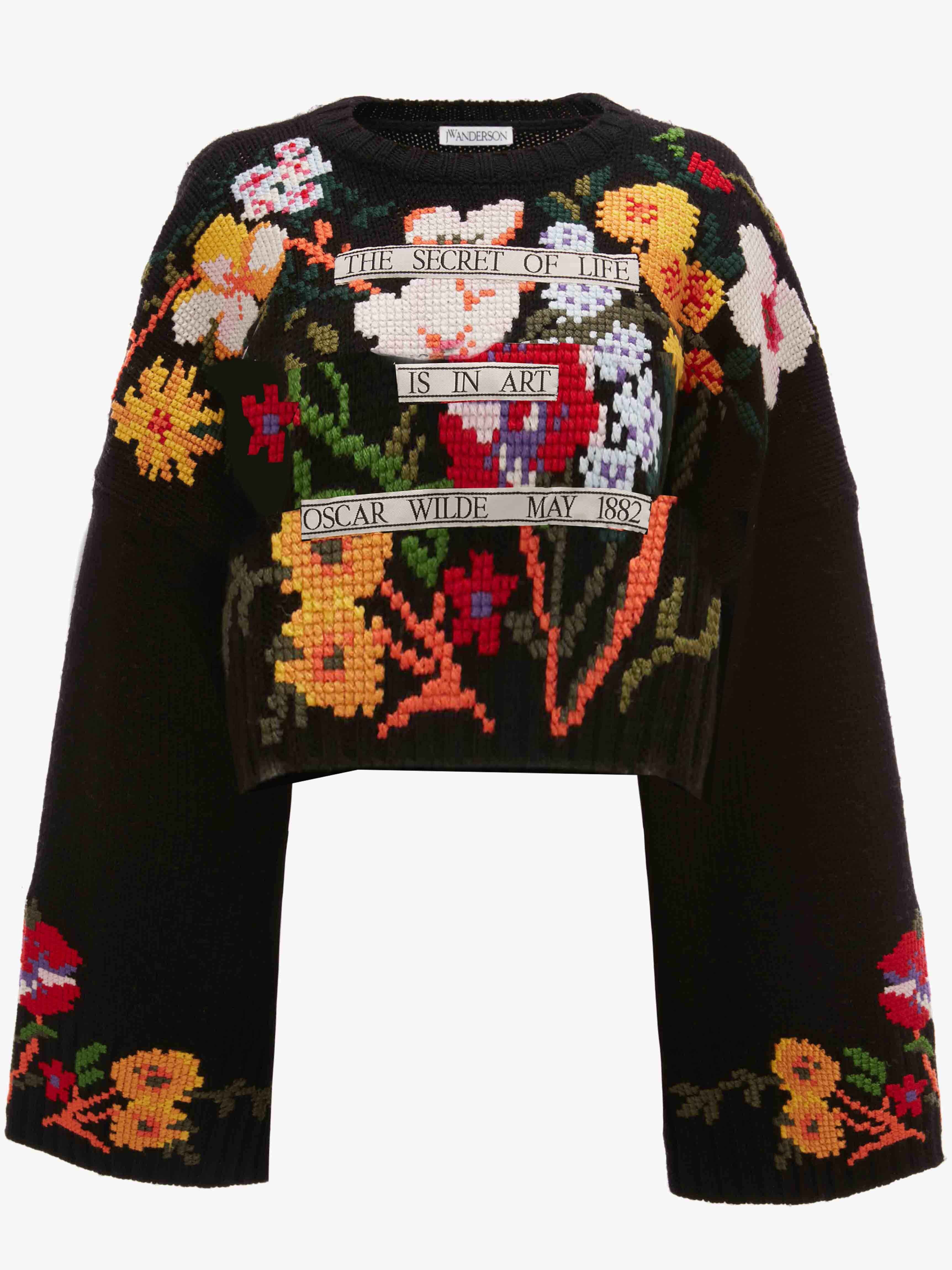 JW ANDERSON CROPPED WIDE SLEEVE JUMPER OSCAR WILDE