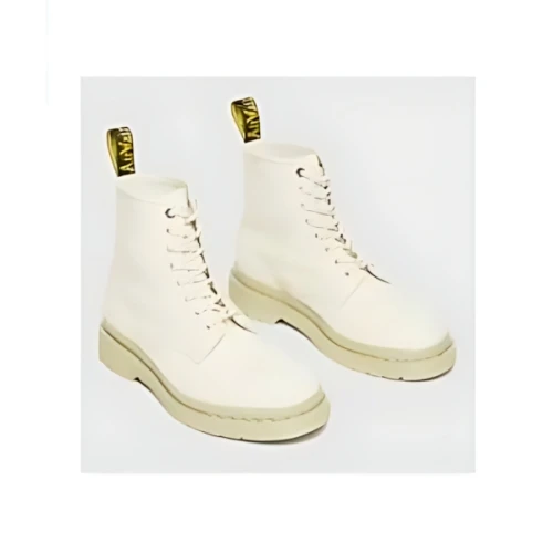 Dr.Martens 8ホールブーツ レザー 1460 Parchment Beige Milled Nubuck Wp & Parchment Beige Pu Binding