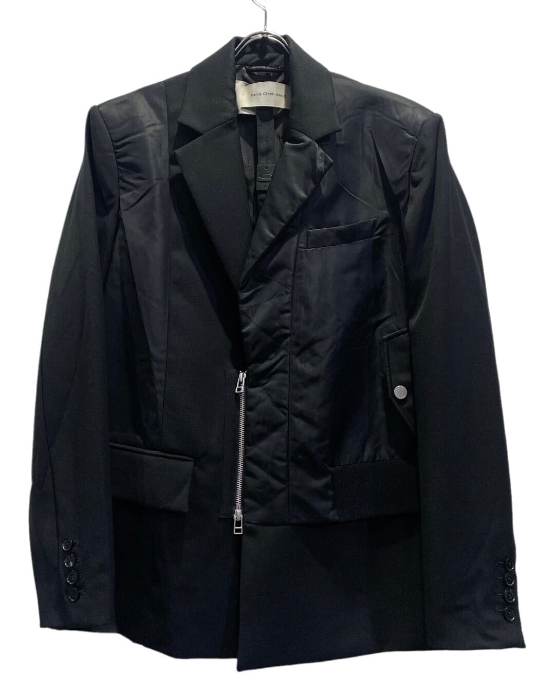 FENG CHEN WANG DECONSTRUCTED NYLON WOOL BLAZER