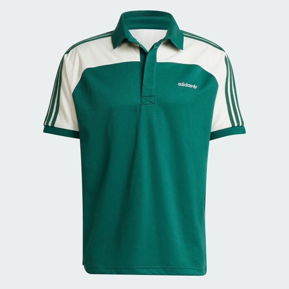 adidas ’80S プレミアム スリーストライプス アーカイブ モックメッシュ ポロシャツ