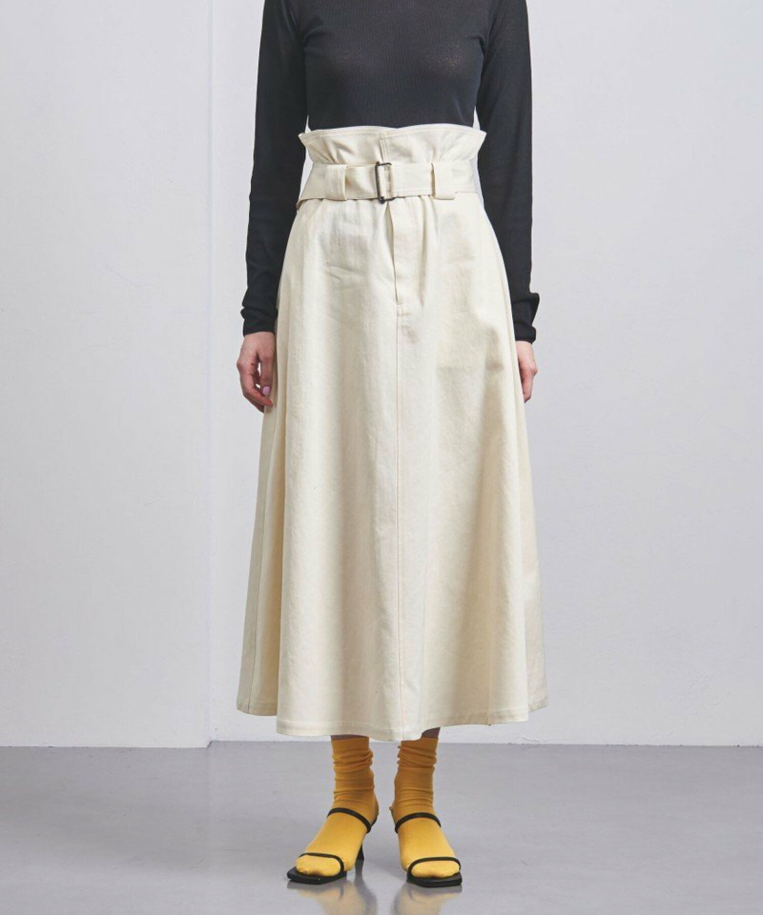 UNITED ARROWS C ベルテッド フレアスカート