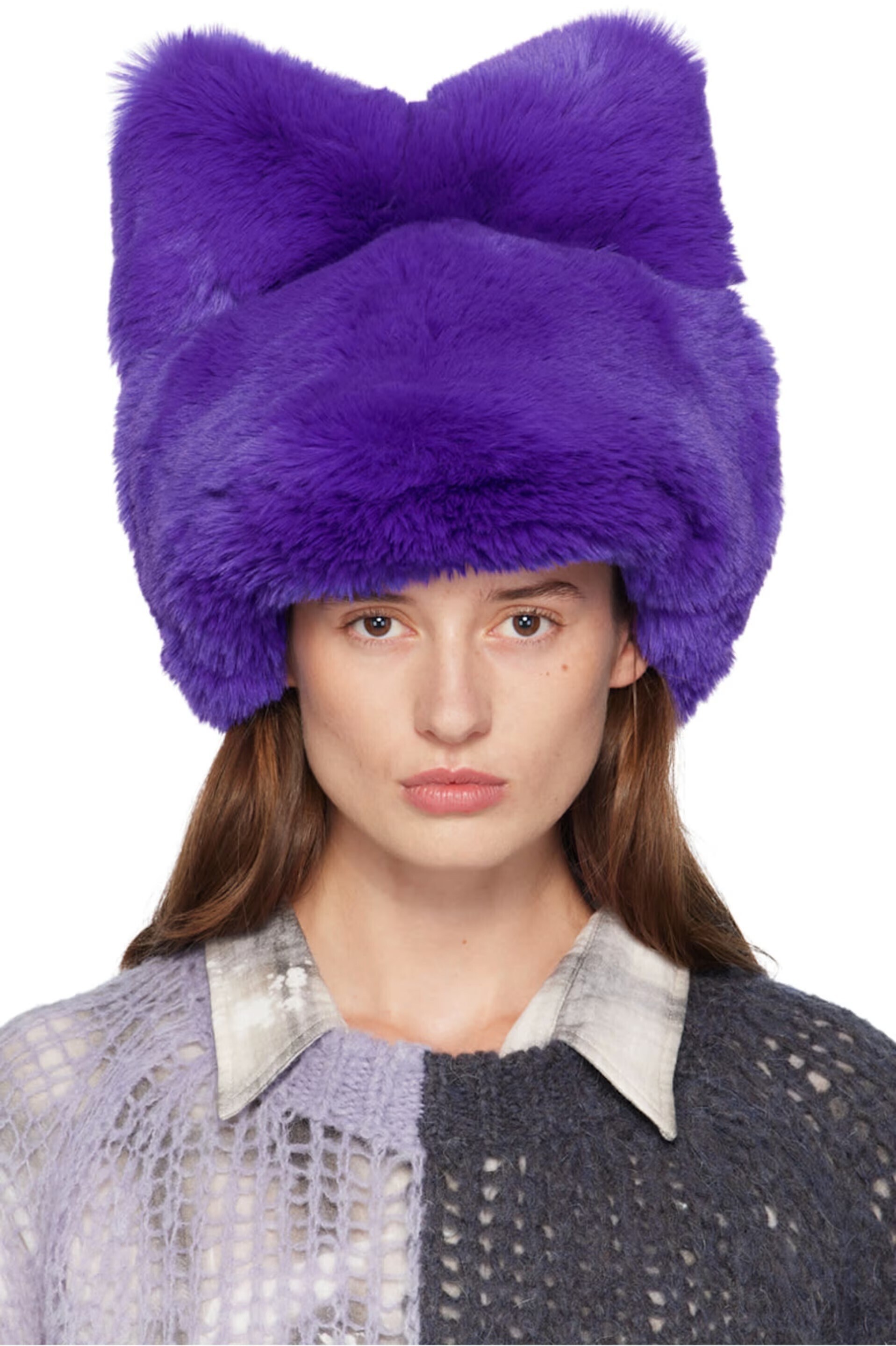Acne Studios パープル Fluffy リボン ハット