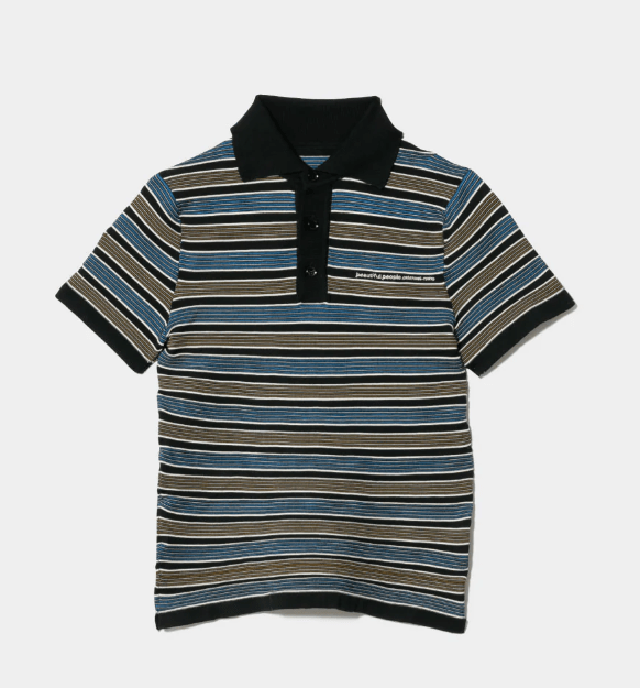 beautiful people kids multi stripe polo pullover