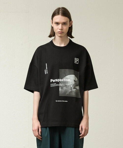 SLICK ドロップショルダープリントTシャツ(PERSPECTIVE)