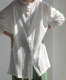 antiqua ★レースシャツ シャツ レディース トップス 長袖・pk-00749