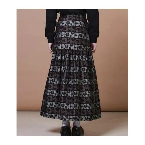 DOUBLE STANDARD CLOTHING ヒョウ柄ボーダースカート