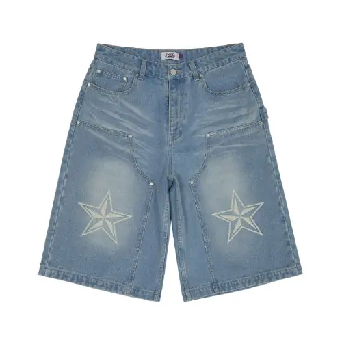 HOODHOOD Star Logo Carpenter Bermuda Pants Light Blue
