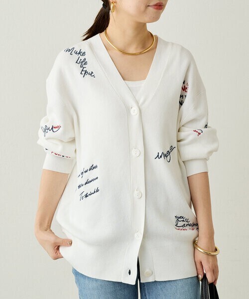 LOUNGEDRESS 刺繍KNカーデ