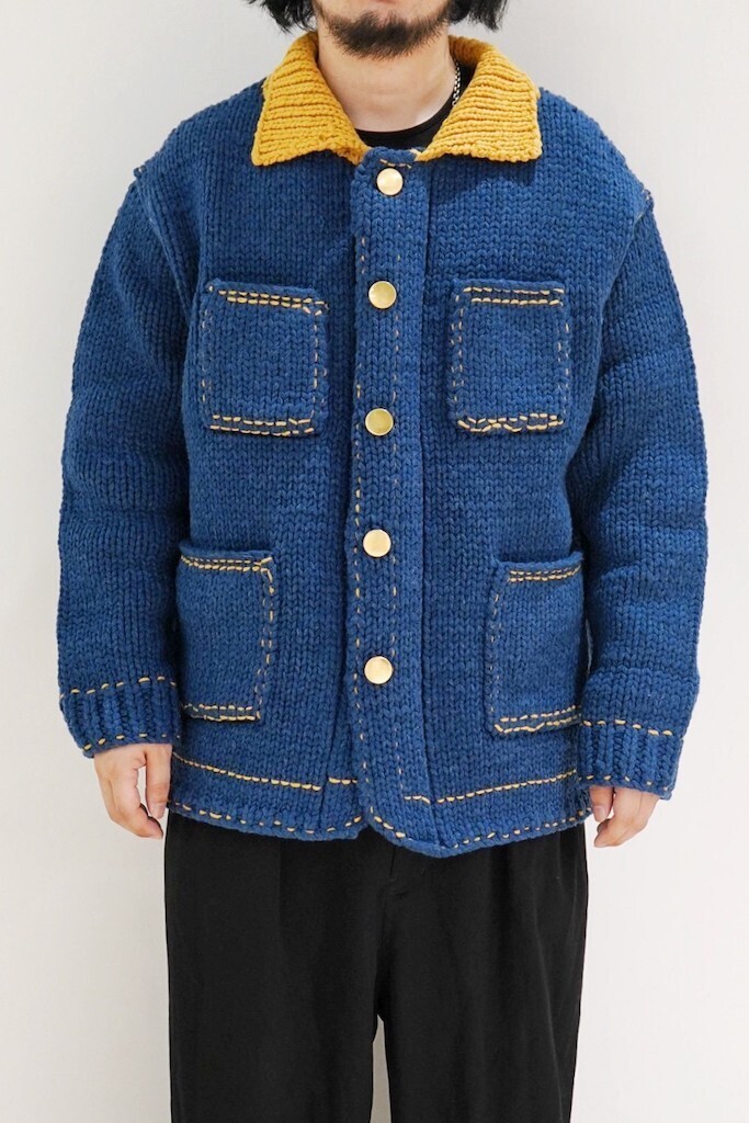 gim context Hand-Knitted Coverall Jacket