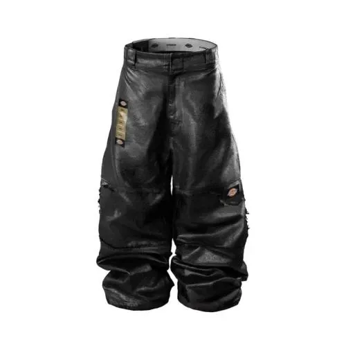 FIVEKOH BLACK WAXED RAW DENIM JEANS