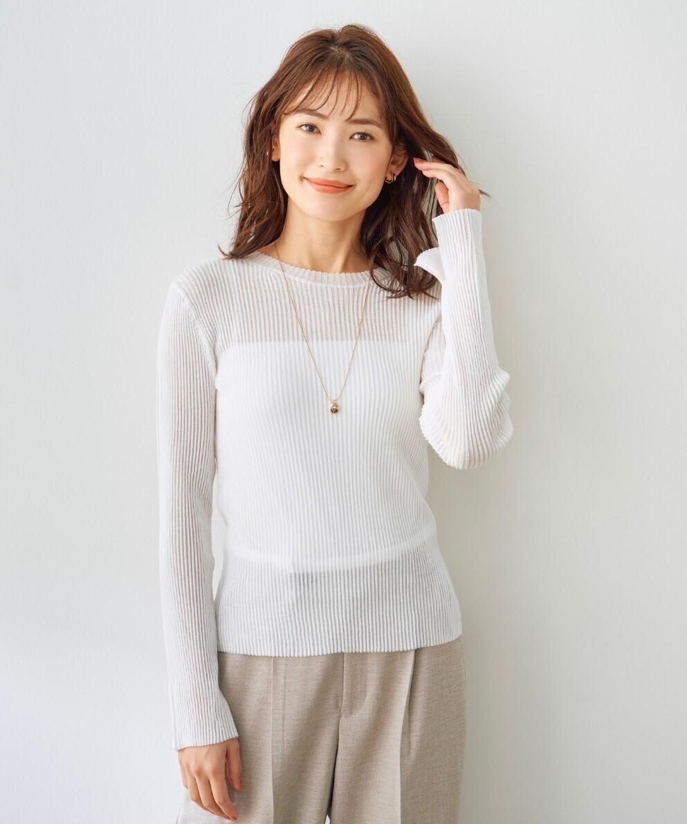Stola. シアーワイドリブニットプルオーバー