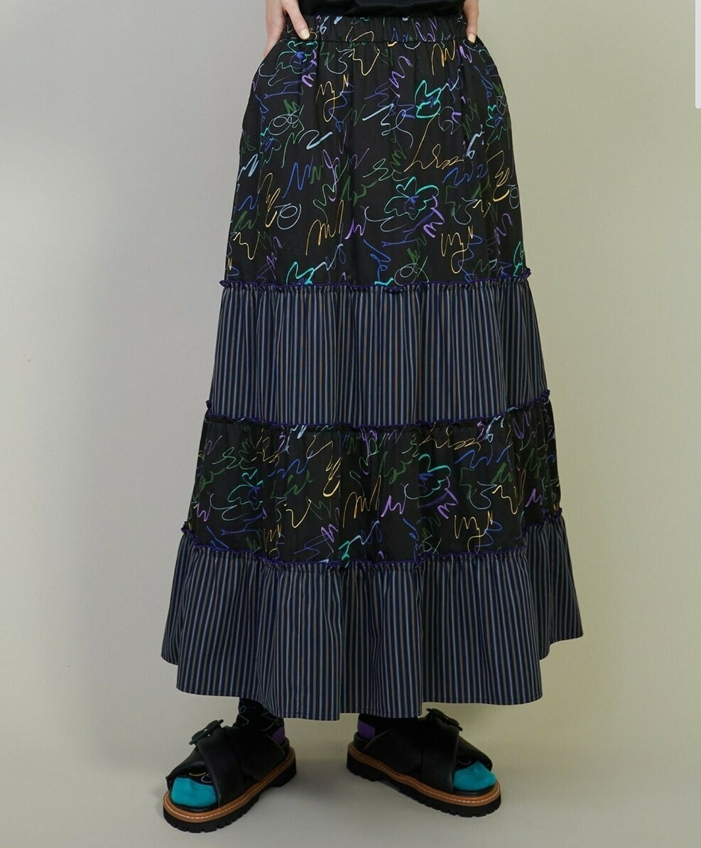 FRAPBOIS Graphy Tiered Skirt