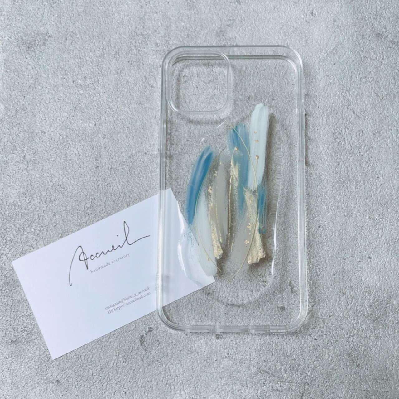 BIJOU x ACCUEIL ニュアンスデザインケース【くすみブルー】