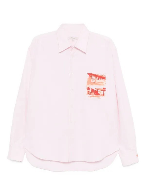 JW Anderson cafe scene-embroidered shirt