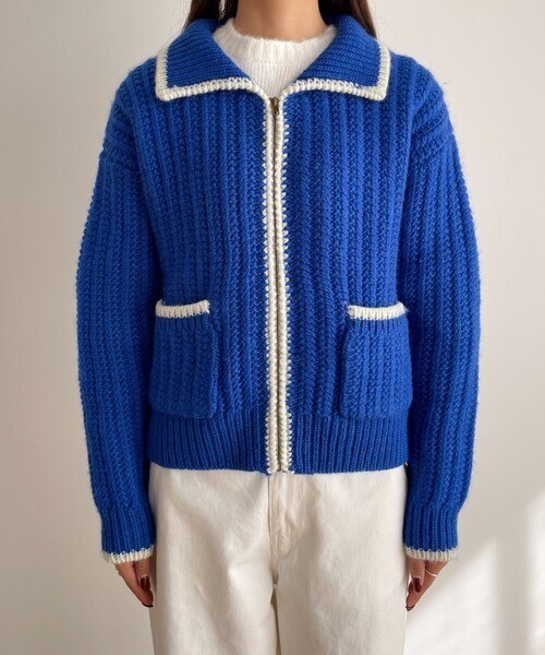 CANAL JEAN smileyranna パイピングジップニットカーディガン