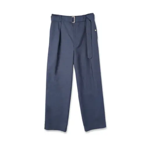 CULLNI Faux Denim 1Tuck Semi Wide Pants with Long Belt